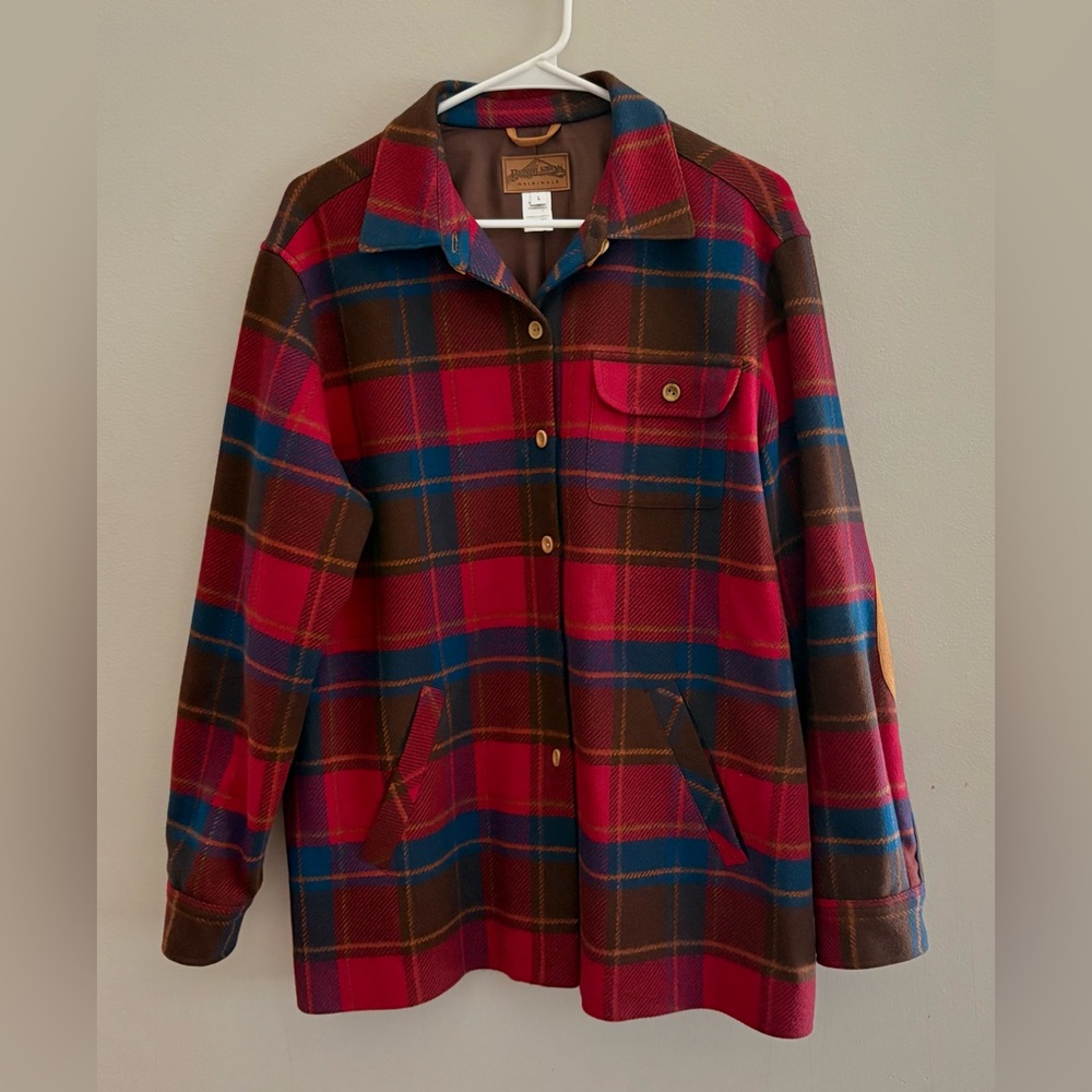 Vtg Pendleton Wool Shadow Plaid Tartan Chore Barn Jacket Shacket | Size Large - Picture 2 of 7